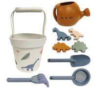 Uanqfegy Set di 9 Giocattoli da Spiaggia con Dinosauri in Silicone per Bambini - Kit da Gioco con Sabbia Pieghevole per Piscina per Bambini e attività all'aperto