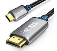 UANTIN Cavo da USB C a HDMI, 1,8 m, 4K ad alta velocità, da USB 3.1 di tipo C a HDMI, compatibile con Thunderbolt 3/4/5, con MacBook, Galaxy S9 a S24, iPhone 15/16, iPad Pro, iMac, Surface