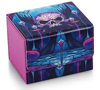 UAONO Scatola per Carte MTG e Collezionabili - Contiene Oltre 120 Mazzi Commander Con Maniche - In Pelle PU per Carte Magiche TCG - 2 Divisori (Viola, Teschio)