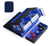 UAONO Scatola porta carte per MTG, scatola portaoggetti a doppio mazzo con 2 display Commander e 1 vassoio per dadi, adatta per oltre 200 + a doppia manica, organizer per carte per CCG TCG Sports