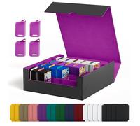 UAONO Scatola portaoggetti per carte collezionabili, oltre 2400 MTG Commander Deck Box con 24 divisori colorati, custodia per carte da gioco Magic TCG PTCG (nero e viola)