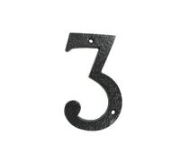 UAP Numeri civici in ferro nero da 10,2 cm, numeri rustici a vite, fissaggio a vite per porta d'ingresso, cancelli; realizzati in ghisa solida (numero 3)