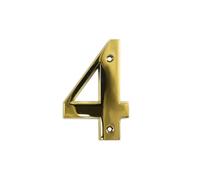 UAP Numeri civico - numeri della porta da 7,9 cm con chiusura a vite per porta anteriore, numero di indirizzo a vite per porte e cancelli, lettere Times carattere romano (numero 4, PVD oro oro)