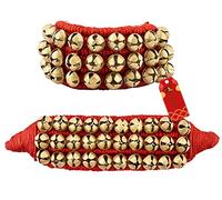 UAPAN Ottone Big Ghungroo Bells (3 linee, rosso, coppia)