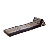 UAPAYEBYMB Cuscino Triangolare A Tre Pieghe In Stile Thailandese,Tappetino Pieghevole,Imbottito In Kapok,Adatto Per Guardare La Televisione,Leggere,Campeggiare E Fare Yoga (black blue, 165 * 50 * 30)