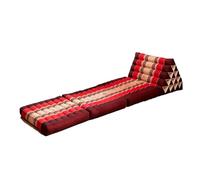 UAPAYEBYMB Cuscino Triangolare A Tre Pieghe In Stile Thailandese,Tappetino Pieghevole,Imbottito In Kapok,Adatto Per Guardare La Televisione,Leggere,Campeggiare E Fare Yoga (red, 180 * 55 * 40)