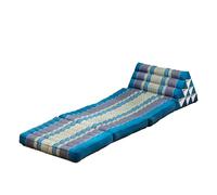 UAPAYEBYMB Cuscino Triangolare A Tre Pieghe In Stile Thailandese,Tappetino Pieghevole,Imbottito In Kapok,Adatto Per Guardare La Televisione,Leggere,Campeggiare E Fare Yoga (blue, 165 * 50 * 30)