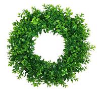 U'Artlines Ghirlanda artificiale da appendere alla porta d'ingresso, 43,2 cm, per primavera, estate, decorazione per casa, matrimonio, parete, finestra (bosso 43,2 cm, 1)