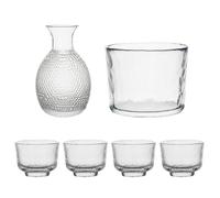 UAUWBRZ Set di bicchieri da sakè martellati, decanter multifunzione, creativo, set di caraffe trasparenti per la decorazione della casa, trasparente/872 (trasparente)