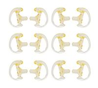 UAYESOK Auricolari universali in silicone morbido trasparente, kit di sorveglianza per cuffie a 2 vie radio acustiche a bobina (6 paia, arancione, misura media)