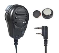 UAYESOK QX-18 - Microfono magnetico per radio portatile, 2 pin, tipo K, per Kenwood Baofeng Retevis, walkie talkie, microfono per auto, camion, flotte fuoristrada, costruzione di magazzini (nero)