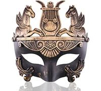 Ubauta Maschera da gladiatore romano da guerriero spartano greco antico, color oro, per feste in maschera, martedì grasso, fantasma dell'opera/ballo