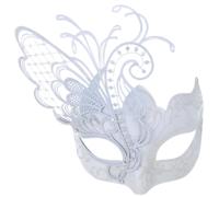 Ubauta Maschera in maschera da donna con farfalla bianca: adatta per feste di Halloween, feste in costume, balli martedì grasso, per adulti, per coppie veneziane, decorazione da parete per matrimoni