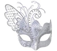 Ubauta Maschera in maschera da donna con farfalla bianca: adatta per feste di Halloween, feste in costume, balli martedì grasso, per adulti, per coppie veneziane, decorazione da parete per matrimoni
