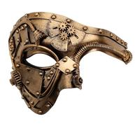 Ubauta Maschera veneziana cyborg in metallo steampunk, maschera da travestimento in oro per la festa in costume di Halloween/fantasma dell'opera/palla del martedì grasso