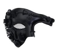 Ubauta Steampunk Metal Cyborg Mesh Maschera Veneziana, Maschera Nera Mascherata Per Halloween Costume Party/Fantasma Dell'opera/Mardi Gras Ball