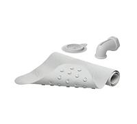 Ubbi Copertura per scarico del bagno, protezione per beccuccio e tappetino da bagno, accessori per il bagnetto di neonati e bambini, grigio