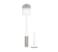 Ubbi Deluxe Baby Bottle Brush Set, Bottle Brush and Capezzolo Brush with Suction Cup, Baby Cleaning Essentials, Tortora