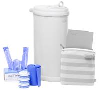 Ubbi Nappy Changing Value Gift Set, Baby Registry Gift, Includes Matte White Nappy Pail, Absorbing Gels, Travel Changing Mat & Bag, Nappy Pail Waste Bags and On-the-Go Waste Sacks