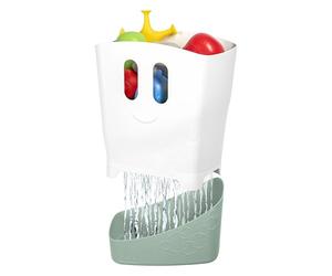 Ubbi Organizer autoportante per giocattoli da bagno con stendibiancheria rimovibile e paletta per bambini e bambini, salvia