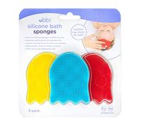 Ubbi - Set 3 spugne in silicone per bagnetto - Rosso,Azzurro,Giallo