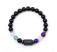 UBBVPKY Bracciale con 12 Costellazioni per Uomo E Donna, Elastico In Pietra Di Ossidiana Naturale con Segno Zodiacale, Gioielli Astrologici per Coppie, Regali per Amanti Dell'Acquario