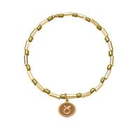 UBBVPKY Bracciale con 12 Costellazioni Zodiacali per Donna, Bracciale Smaltato con Gocce D'Olio, Ciondolo per Coppia, Braccialetto Elastico Dell'Amicizia, Toro