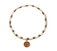 UBBVPKY Bracciale con 12 Costellazioni Zodiacali per Donna, Bracciale Smaltato con Gocce D'Olio, Ciondolo per Coppia, Braccialetto Elastico Dell'Amicizia con Leone