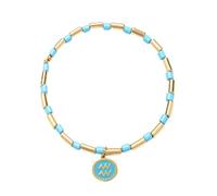 UBBVPKY Bracciale con 12 Costellazioni Zodiacali per Donna, Bracciale Smaltato con Gocce D'Olio, Ciondolo per Coppia, Braccialetto Elastico Dell'Amicizia, Acquario