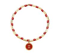 UBBVPKY Bracciale con 12 Costellazioni Zodiacali per Donna, Bracciale Smaltato con Gocce D'Olio, Ciondolo per Coppia, Elastico, con Catena Dell'Amicizia, Oroscopo, Gemelli