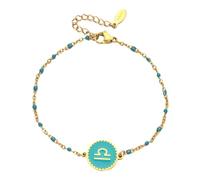 UBBVPKY Bracciale con 12 Costellazioni Zodiacali per Donna, Oroscopo, Astrologia, Moda, Goccia D'Olio, Ciondolo per Coppie, Braccialetto Regolabile con Catena Dell'Amicizia, Bilancia
