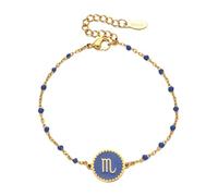 UBBVPKY Bracciale con 12 Costellazioni Zodiacali per Donna, Oroscopo, Astrologia, Moda, Goccia D'Olio, Ciondolo per Coppie, Regolabile, Braccialetto Dell'Amicizia, Scorpione