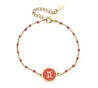 UBBVPKY Bracciale con 12 Costellazioni Zodiacali per Donna, Oroscopo, Astrologia, Moda, Goccia D'Olio, Ciondolo per Coppie, Regolabile, Braccialetto Dell'Amicizia, Gemelli