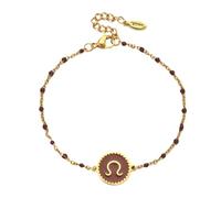 UBBVPKY Bracciale con 12 Costellazioni Zodiacali per Donna, Oroscopo, Astrologia, Moda, Goccia D'Olio, Ciondolo per Coppie, Braccialetto Regolabile con Catena Dell'Amicizia, Leone