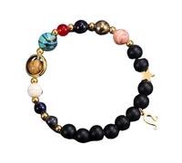UBBVPKY Bracciale con Costellazione Del Segno Zodiacale Braccialetto Elastico Personalizzato con Perline Di Pietre Naturali Regalo Di Compleanno E Natale Per Uomini E Donne Leone
