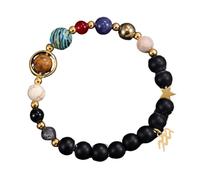 UBBVPKY Bracciale con Costellazione Del Segno Zodiacale Braccialetto Elastico Personalizzato con Perline Di Pietre Naturali Regalo Di Compleanno E Natale Per Uomini E Donne Acquario