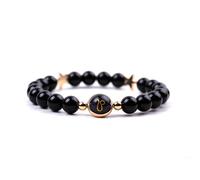 UBBVPKY Bracciale con Costellazioni per Uomo E Donna - Bracciale Elastico con Perline In Pietra Naturale, Fatto A Mano, con Segni Zodiacali, Regalo Di Gioielli Astrologici E Oroscopi per Coppia Leone