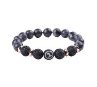 UBBVPKY Bracciale con Le 12 Costellazioni per Uomo E Donna, Elastico In Pietra Lavica Naturale Da 10 Mm, con Segno Zodiacale, Astrologia, Gioielli per Coppie, Regali per Amanti Del Capricorno