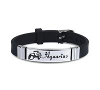 UBBVPKY Bracciale Da Polso con Dodici Costellazioni per Uomo E Donna - Bracciale In Silicone con Ciondolo A Forma Di 12 Costellazioni, Oroscopo, Zodiaco, Astrologia, Regolabile, per Coppie, Acquario