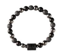 UBBVPKY Bracciale Elastico con Perline In Ossidiana Vulcanica E Calcoli Biliari Neri, per Donne E Uomini, con Le 12 Costellazioni Dello Zodiaco, Regalo per Astrologia, Scorpione