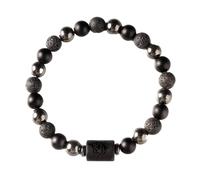UBBVPKY Bracciale Elastico con Perline In Ossidiana Vulcanica E Calcoli Biliari Neri, per Donne E Uomini, con Le 12 Costellazioni Dello Zodiaco, Regalo per Astrologia, Toro