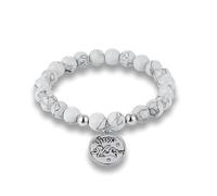 UBBVPKY Braccialetti Dello Zodiaco per Donne E Uomini, 12 Costellazioni con Perline Di Pietra Turchese Bianca Naturale, Braccialetto per Compleanno, Oroscopo, Regalo per La Vergine