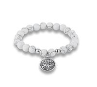 UBBVPKY Braccialetti Dello Zodiaco per Donne E Uomini, 12 Costellazioni In Pietra Turchese Bianca Naturale, Braccialetto Di Perline, Regalo Di Compleanno, Oroscopo, Gioielli, Braccialetto, Regalo Ari