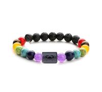 UBBVPKY Braccialetto Spirituale con I Segni Zodiacali, 7 Chakra, Braccialetti Elastici per Coppie In Pietra Naturale con Perline Fatte A Mano, Dodici Costellazioni, Regalo per Donne E Uomini, Cancro