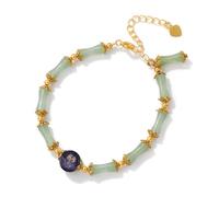 UBBVPKY Braccialetto Spirituale Dei Segni Zodiacali Braccialetti Cinesi in Giada Di Bambù con 12 Costellazioni Perline Fatte A Mano Regali Di Gioielli Astrologici Per Donne Ari