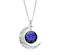UBBVPKY Collana Con Ciondolo A Dodici Costellazioni Per Uomo E Donna Alla Moda Con Luna Cava Segno Zodiacale Collana Con Ciondolo Astrologico Per Compleanno Regalo Per Il Cancro
