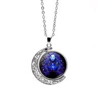 UBBVPKY Collana Con Ciondolo A Dodici Costellazioni Per Uomo E Donna Catena A Maglioni Con Luna Rotante A Doppia Faccia Gioielli Di Compleanno Collana Astrologica Regalo Di Coppia Per La Vergine