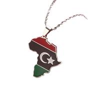 UBBVPKY Collana Con Ciondolo A Forma Di Mappa Dell'Africa Alla Moda - Collana Lucida Collana Popolare Con Ciondolo Dell'Amicizia Gioielli Alla Moda Per I Migliori Amici Patrioti Regali Bianco-A 50Cm
