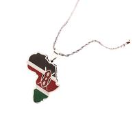 UBBVPKY Collana Con Ciondolo A Forma Di Mappa Dell'Africa Alla Moda - Collana Lucida Collana Popolare Con Ciondolo Dell'Amicizia Gioielli Alla Moda Per I Migliori Amici Patrioti Regali Bianco-B 50Cm
