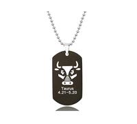 UBBVPKY Collana Con Ciondolo A Forma Di Targhetta Con Il Nome Dello Zodiaco Regalo Di Compleanno Per Astrologia 12 Costellazioni Oroscopo Collane Delicate Per Donne Uomini E Adolescenti Toro